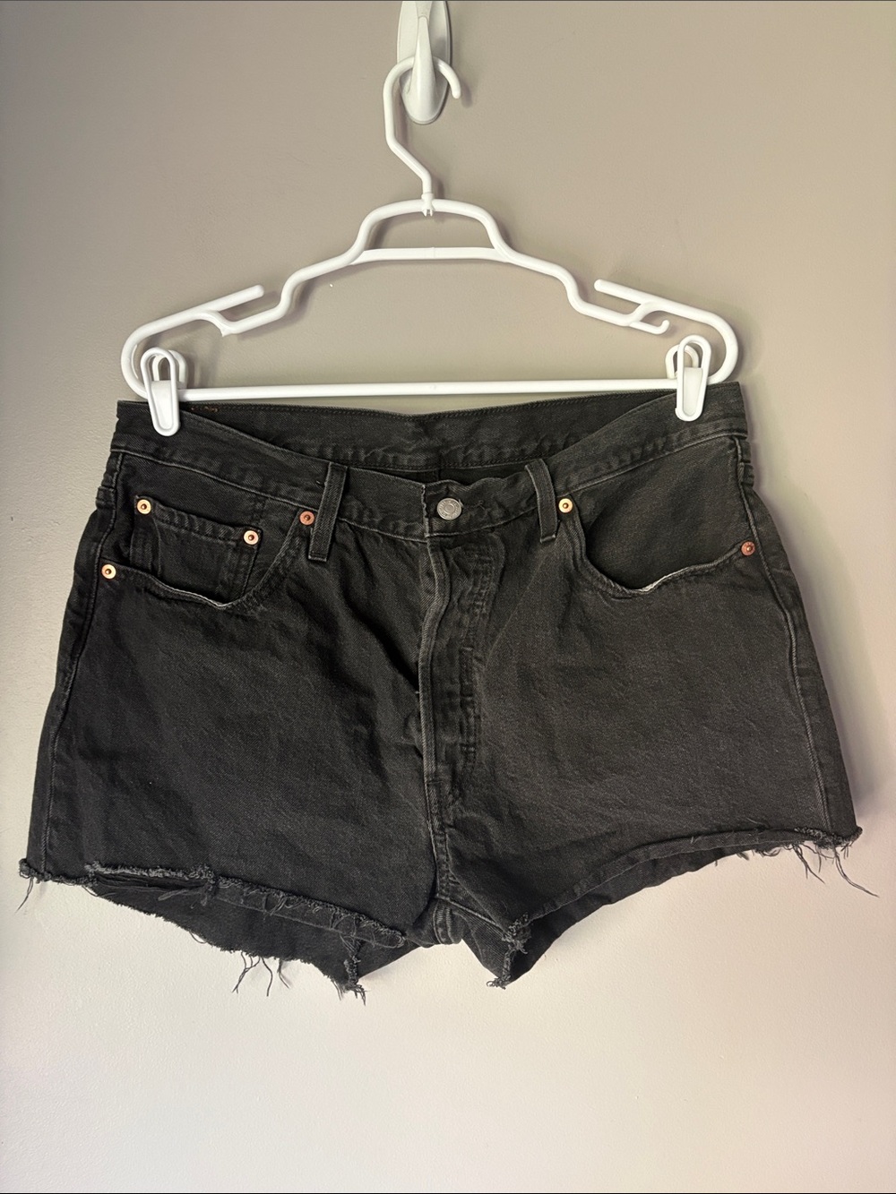 Levi’s 501 Women’s High Rise Black Denim Shorts